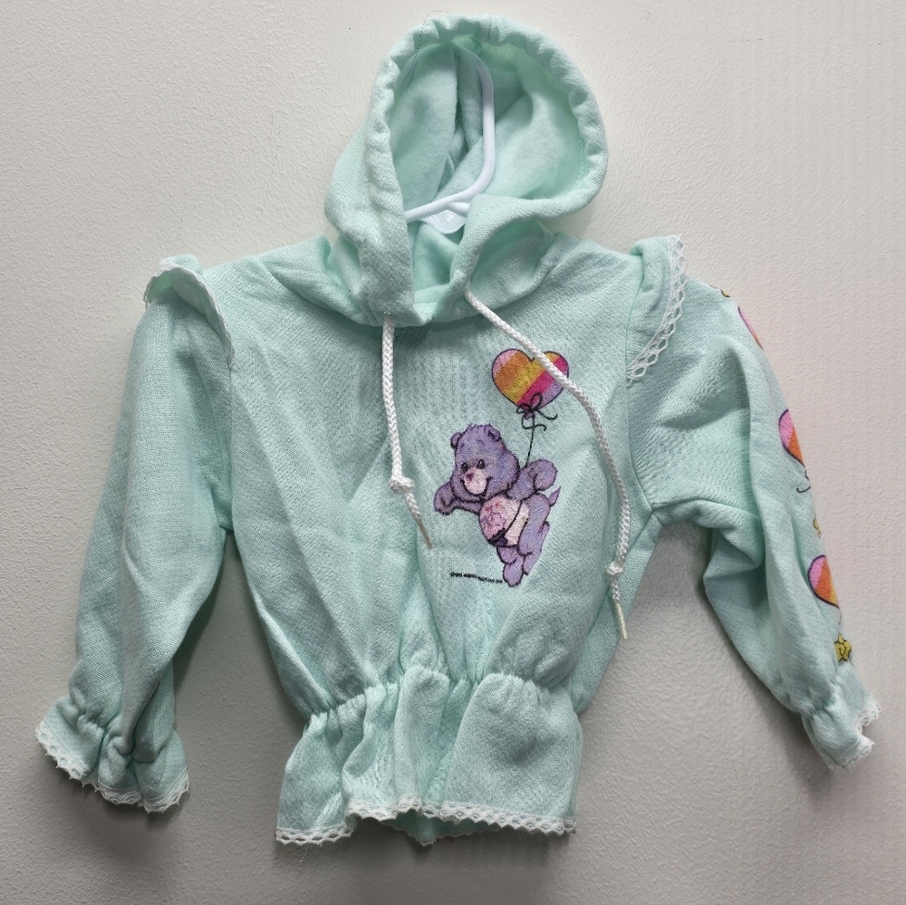 Vintage Jog Togs Care Bears Hooded Top 12 Month 80s 90s Made In U.S.A.